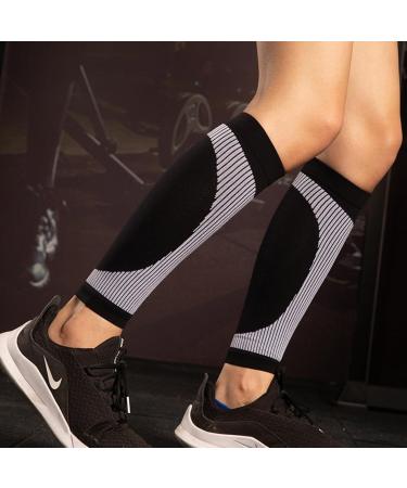 Buy Footless Compression Socks & Calf Sleeves for Running Cycling & Fitness - L/XL Black | Relief for Shin Splints & Varicose Veins - Buy Online on GoSupps.com