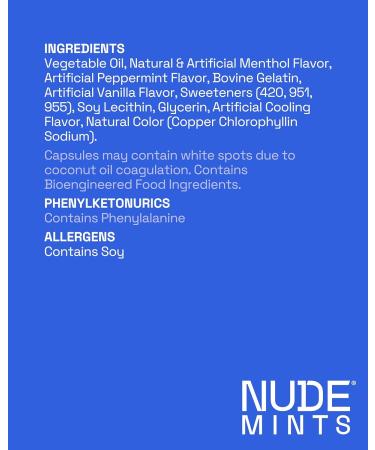 NUDE MINTS | Concentrated Liquid Capsules | Mouth Watering Mint  Sugar Free  0 Calorie - Peppermint - 10 Pack - 300 Capsules - Buy Online on GoSupps.com