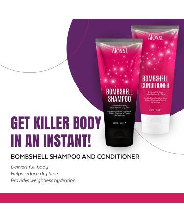 ALOXXI Bombshell Travel Kit: 4-Piece Hair Care Set for Texture Shine & Volume - Antioxidant-Infused Shampoo Conditioner Shine Mist & Hairspray - Buy Online on GoSupps.com