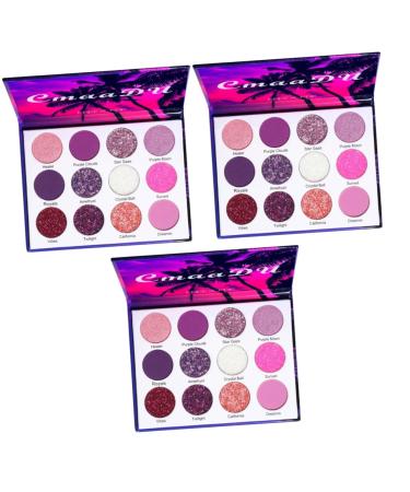 POPETPOP 3 Boxes Eyeshadow Palette Eye Shadow Cosmetics Palette Cosmetic Accessory Makeup Palette Metal Miss 1 count (Pack of 1) Colorfulx3pcs