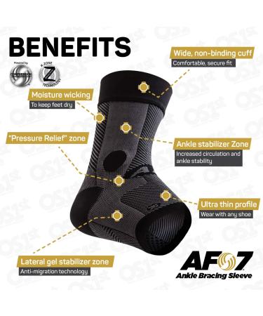 OS1st AF7 Ankle Bracing Sleeve - Stabilizes Weak Ankles Relieves Achilles Tendonitis - Right Medium - International Shipping Available - Buy Online on GoSupps.com