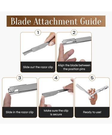 Facn Professional Marble Straight Edge Barber Razor | 100 Blades Included | Salon Quality Cut Throat Shavette - Buy Online on GoSupps.com