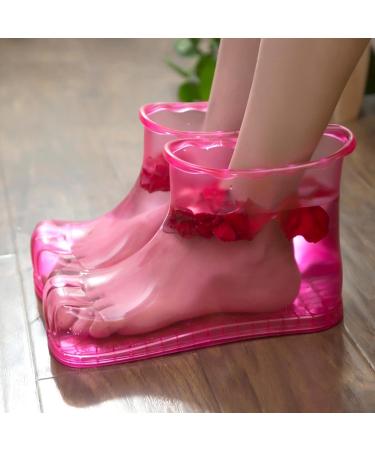 Foot Spa Soak Shoes | Anti-Slip High-Density Foot Soaking Boots - Colorful Heatproof Foot Soaking Shoes Household Foot Bath Shoes for Bathroom Height 18cm Size 45 Red - Buy Online on GoSupps.com