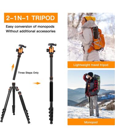 Victiv 82 Aluminum DSLR Camera Tripod | 80 Monopod | Lightweight & Durable Tripod for Travel & Work - Orange - Buy Online on GoSupps.com