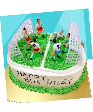 COLLBATH 8pcs First Pastel Party Decorations Soccer Cake Topper Flag Football Ornament Cocktail Picks Capacillos Para Cupcake Cake Decorating Figurine Soft Birthday Party Supplies - Buy Online on GoSupps.com