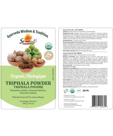 Organic Triphala Powder 200g/NPN 80090904/ Amalaki - Phyllanthus Emblica Bibhitaki - Terminalia Bellirica Haritaki - Terminalia Chebula - Buy Online on GoSupps.com