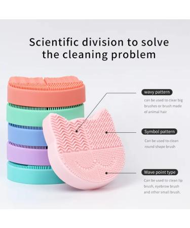 2 in 1 Cat Shaped Makeup Brush Cleaning Mat & Organizer Rack - Portable Silicone Cleaner Tool (Pink) for Effortless Brush Care - Buy Online on GoSupps.com