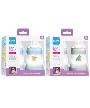 MAM Easy Start Anti-Colic Slow Flow Bottles 5 oz (4-Count) Gray and Blue - Buy Online on GoSupps.com