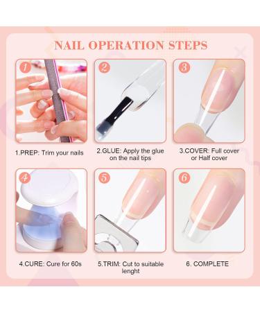 Ysuvin Nail Tips - 240 Pieces Transparent Fake Nails (12 Sizes) for Technicians & Beginners | Short Ballerina & Medium Almond Artificial Nail Tips for Manicure Salons - Buy Online on GoSupps.com