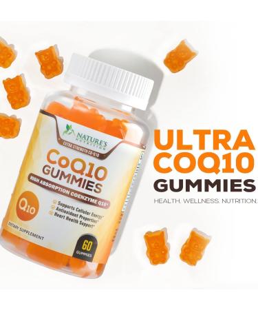 CoQ10 Gummies 100mg - Peach High Absorption Coenzyme Q10 for Heart Health - Antioxidant Supplement for Energy - 60 Gummies - Buy Online on GoSupps.com