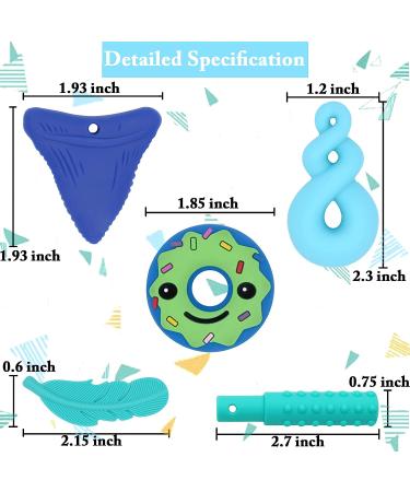 Sensory Chew Necklaces - 5PCS Silicone Chewy Necklace Set for Boys, Girls, and Adults with ADHD, SPD, Autism - Anxiety and Stress Relief - Buy Online on GoSupps.com