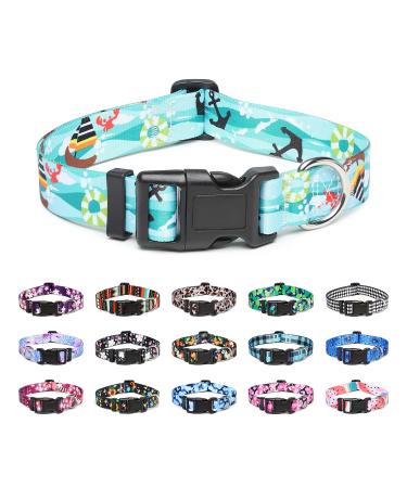 Mercano dog collar adjustable soft nylon comfort & robust patterned dog collar for small medium -sized dog puppies cats (s sailing) s sailing - Buy Online on GoSupps.com