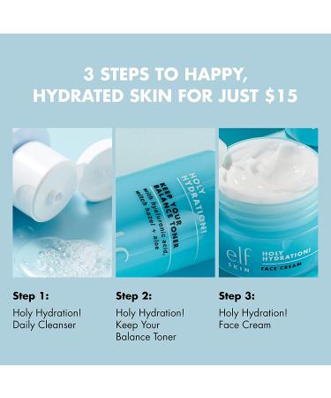 e.l.f. Skin Holy Hydration Mini Kit: Cleanser, Toner & Moisturizer for Hydrated Skin - TSA-Friendly Sizes - Buy Online on GoSupps.com