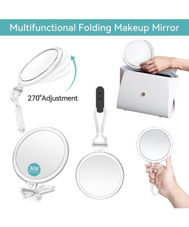 B Beauty Planet 30X Magnifying Mirror | Two Sided 30X/1X Magnification | Folding Makeup Mirror for Makeup Application, Tweezing, Blackhead & Blemish Removal | Handheld/Stand Use | 5IN - Buy Online on GoSupps.com
