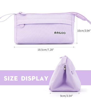 ANGOOBABY Large Capacity Pencil Case Durable Pen Pouch Portable Pencil Bag with Handle for School Teen Girl Boy Men Women Adults purple - Buy Online on GoSupps.com