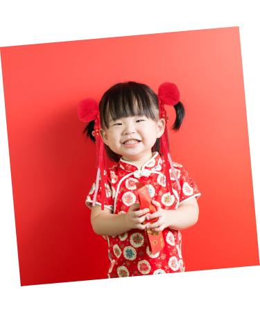 Beaupretty 2 Pairs antique hairpin hair claw clips for girls barrettes for girls red hair accessories hanfu headwear chinese hair accessories for girls pom ball headpiece Plush Headwear - Buy Online on GoSupps.com