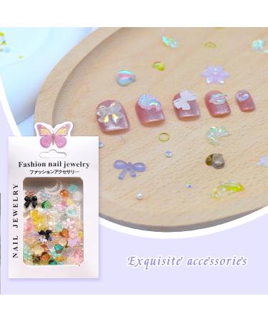 Kryzalite 3D Nail Charms - Aurora Butterfly Rhinestone Nail Art Accessories in Vibrant Colors for DIY Crafts - Buy Online on GoSupps.com