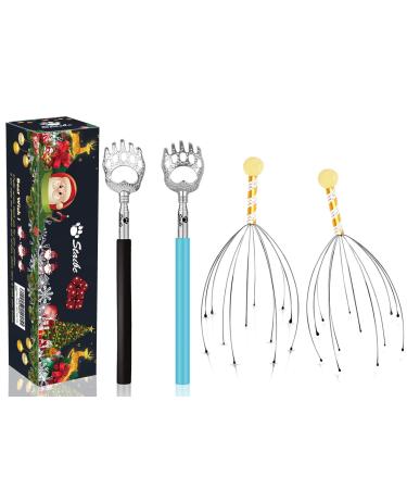 2-Pack Bear Claw Black Telescopic Back Scratcher Plus 2-Pack Head Massager Scalp Scratcher (Gold) Handheld Head Massage Tingler Suitable for Head Relaxation / Body Tickle - Buy Online on GoSupps.com