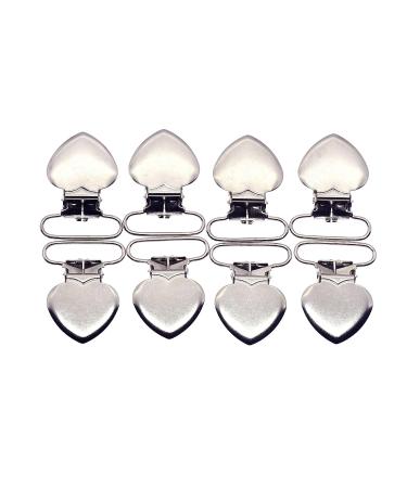 Sutoyuen 1 Metal Heart Suspender Clips - 20pcs Silver Pacifier Clips for DIY Craft Dummy Pacifier Holders - Buy Online on GoSupps.com