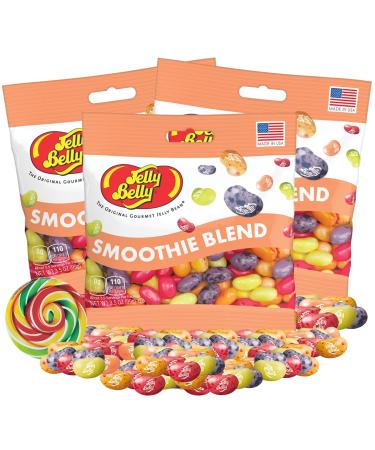 Jelly Belly Smoothies Blend Gourmet Jelly Beans 3-Pack Bundle - Christmas & Holidays Candy - Vegan Candy Dairy Free Snacks Kosher Candy Gluten Free Bulk Candy Stocking Stuffers for Teens Smoothie Blend