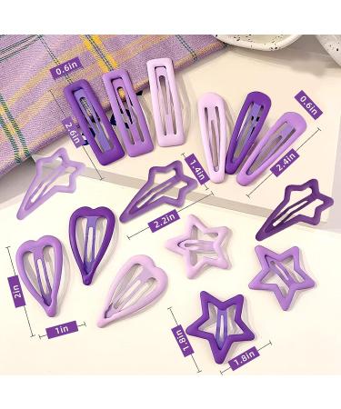 15 PCS Star Hair Clips - Non-Slip Metal Barrettes for Girls in Purple Geometric Pattern - Buy Online on GoSupps.com