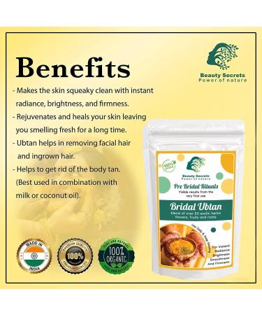 Buy Ayurvedic Bridal Ubtan Powder | Natural Skin Radiance & Tan Removal | Hibiscus Sandalwood Vetiver & Kasturi Manjal | 100gm for All Skin Types - Buy Online on GoSupps.com