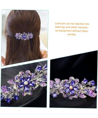 FRCOLOR Hairpin Rhinestone Clip Hair Barrettes for Women Purple Hair Barrettes Flower Crystal Hair Clips Diamond Hair Accessories Ponytail Clip Holders Rhinestones Alloy Crystal Back Miss - Buy Online on GoSupps.com