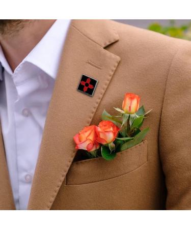 New Mexico Sun Zia Square Lapel Pin - 18mm Art Badge Brooch for Women Men - Perfect Wedding Gift - Buy Online on GoSupps.com