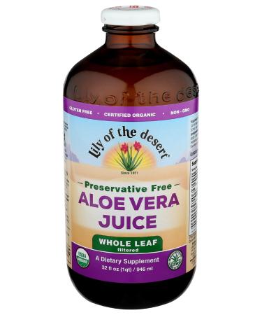 Lily Of The Desert Organic Aloe Vera Juice Whole Leaf - 32 Fl Oz - Buy Online on GoSupps.com