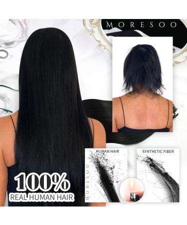 Moresoo Microring Extensions - Real Remy Hair 1g 60cm Black - Premium Loop Hair Extensions #1 - Buy Online on GoSupps.com
