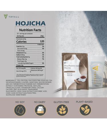 BUY TRYALL Plant Based Pea Protein Powder Isolate - 20g Protein Travel Sachets (Hojicha 10 Packs) - Shop Internationally - Buy Online on GoSupps.com