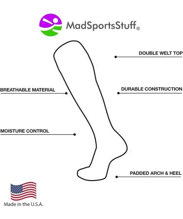 MadSportsStuff Neon Rainbow Unicorn Over the Calf Socks - Softball Soccer - Purple/Neon Pink - Youth & Adult Small - Buy Online on GoSupps.com