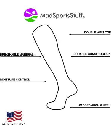 MadSportsStuff Love Soccer Hearts Over the Calf Socks - Neon Pink/Black (Small) - Buy Online on GoSupps.com
