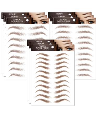 jodie 9 Sheets 4D Hair-Like Eyebrow Tattoo Peel Off Waterproof Tattoo Eyebrow Transfers Stickers Long Lasting Natural Temporary 90 Pair (Pack of 1)