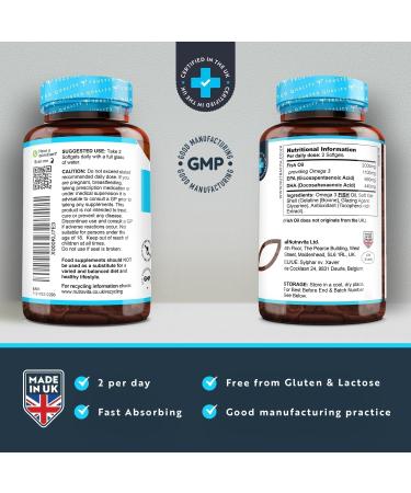 Nutravita Omega 3 Fish Oil 2000mg with 660mg EPA & 440mg DHA per Serving Double Pack of 240 Softgel Capsules with High Dose Pure Fish Oil DHA and EPA for normal heart function - Buy Online on GoSupps.com