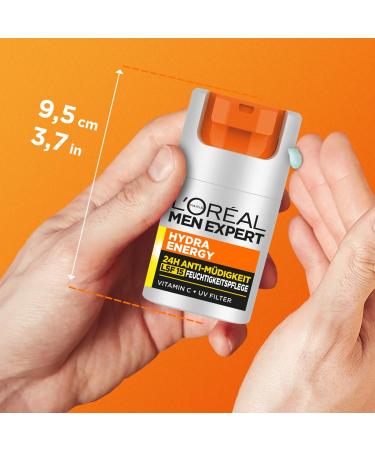 L'Or al Men Expert Facial Care SPF 15 - Invigorating Moisturizer with Vitamin C & Proteins | 24H Anti-Fatigue Hydration - 50ml | New Faces International Shipping - Buy Online on GoSupps.com