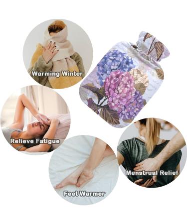 Naanle 2L Transparent Hot Water Bottle - Hortensia Flower & Bee Design for Menstrual Cramps Pain Relief Hand/Foot Heat & Cold Therapy - Buy Online on GoSupps.com