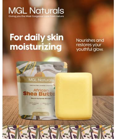 MGL Naturals Raw African Shea Butter Ivory 5 lb 100% Pure and Unrefined. Nourish and moisturize skin and hair. Use alone or DIY recipes. From Ghana West Africa. (5 lb) - Buy Online on GoSupps.com