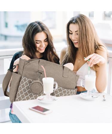 Bizcasa Baby Diaper Bag - 13 Pockets Portable Travel Handbag with Pacifier Bag Large Storage Space for All Baby Essentials - Khaki - Buy Online on GoSupps.com
