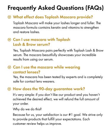 Toplash Extra Ebony Mascara with Keratin, Panthenol & Vitamin E - Long Lasting, Nourishing Formula - Buy Online on GoSupps.com