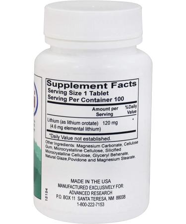 Lithium Orotate 120mg | 100 Tabs | Mood Support & Mental Wellness - Buy Online on GoSupps.com