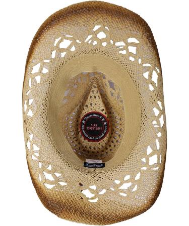 Saddleback Shapeable Toyo Straw Cowboy Hat with Beaded Trim Band - Natural, One Size - Buy Online on GoSupps.com