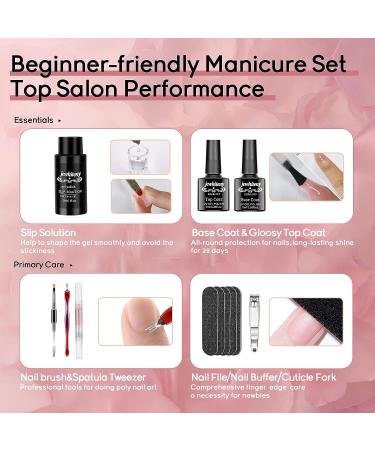 JEWHITENY 14 Colors Poly Extension Gel Nail Kit with SUN1 Lamp - All In One Poly Gel Starter Kit for Manicure Salon - Buy Online on GoSupps.com