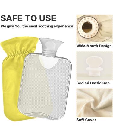 Yellow 2L Hot Water Bottle with Cover | Pain Relief for Hands & Feet | Ideal for Warming | Shop Internationally - Buy Online on GoSupps.com