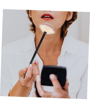 Highlighter Brush - Fan Shaped Makeup Brush with Wooden Handle for Liquid Blush Foundation and Face Powder - Perfect for Flawless Blending - Buy Online on GoSupps.com