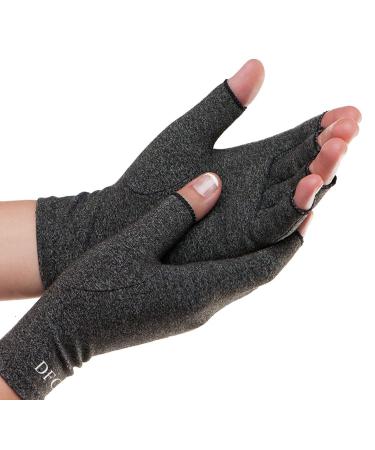 Dr. Frederick's Original Arthritis Gloves for Women & Men - Compression for Arthritis Pain Relief - Medium Gray Medium (1 Pair)