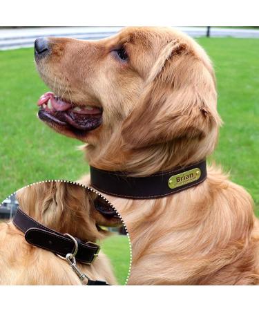 Personalized Leather Dog Collar for Large Dogs - Engraved Name & Phone Number - Black XL | Tagme - Buy Online on GoSupps.com