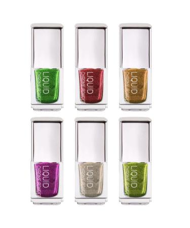 Lot de 6 poudres scintillantes pour ongles holographiques Finition miroir pour f tes et usage quotidien 01Style