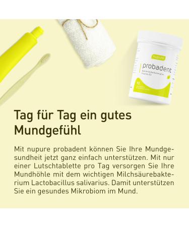 Nupure Probadent Lozenges for Bad Breath | Vitamin D & Bacterial Cultures | 90 Capsules - Lemon Flavor - Enhance Oral Hygiene - Buy Online on GoSupps.com