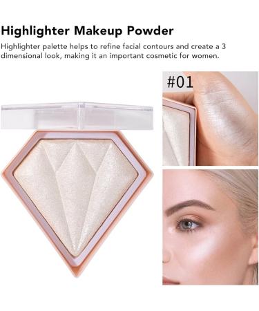 Highlighting Powder Glossy Glitter Highlight Contouring Palette Highlighter Makeup Palette Shimmer Contour Palette Powder Long Lasting Highlighter Powder (01# Pearl White) - Buy Online on GoSupps.com